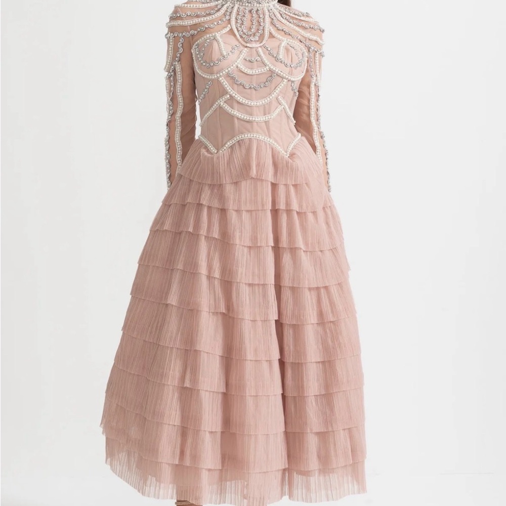 Elegant Pink Layered Dress